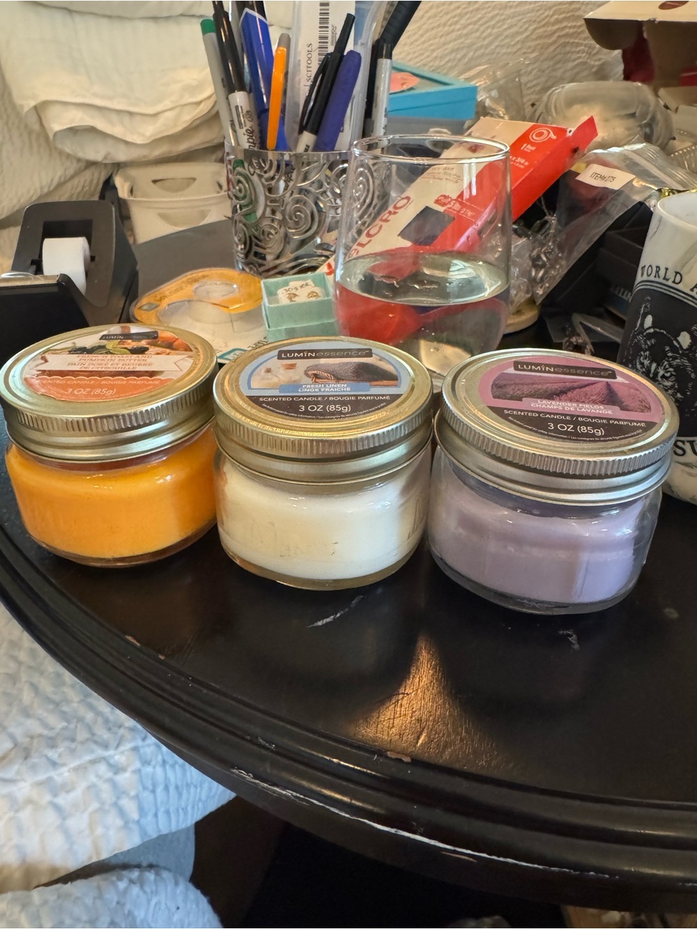 Scented Jar Candle - Set of 3 (Yellow, White, Lavender)